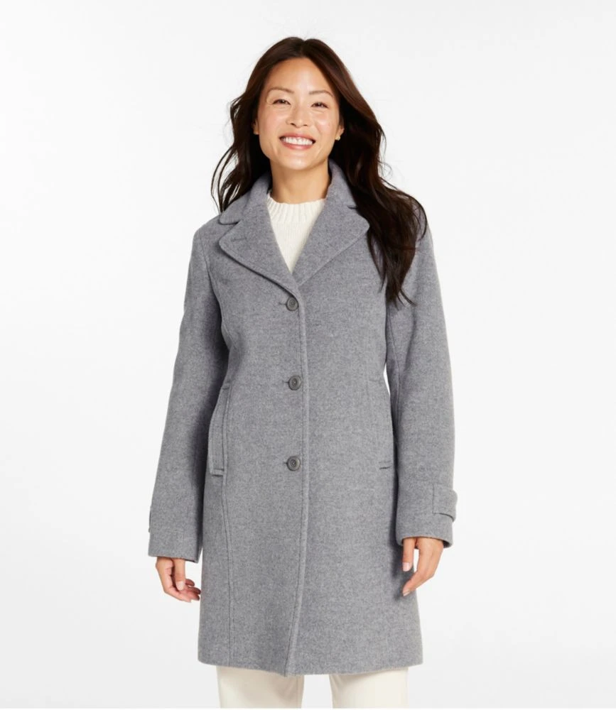 L.L.Bean Women's Classic Lambswool Polo Coat, Three-Quarter - Image 2