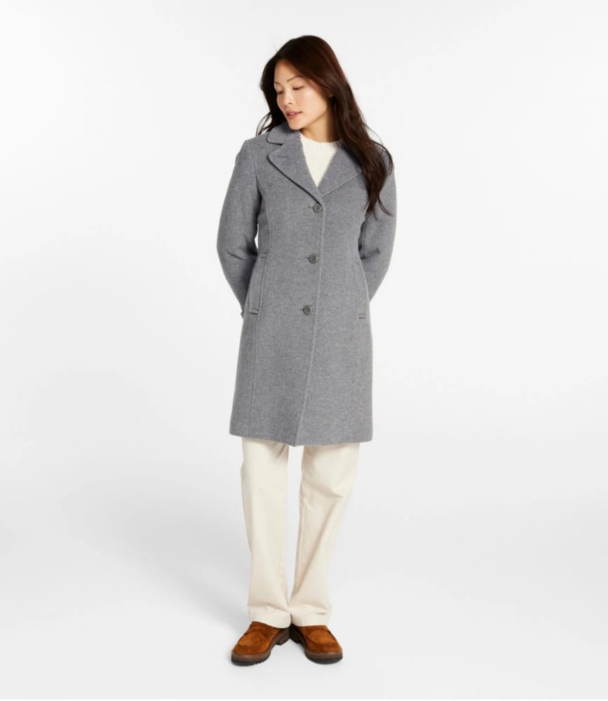 L.L.Bean Women's Classic Lambswool Polo Coat, Three-Quarter - Image 4