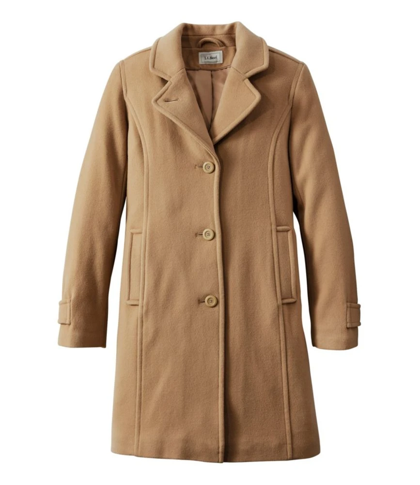 L.L.Bean Women's Classic Lambswool Polo Coat, Three-Quarter