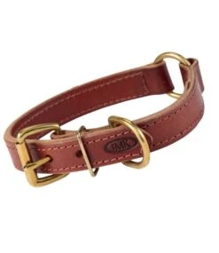 L.L.Bean Boyt High Prairie Leather Dog Collar With Safety Ring