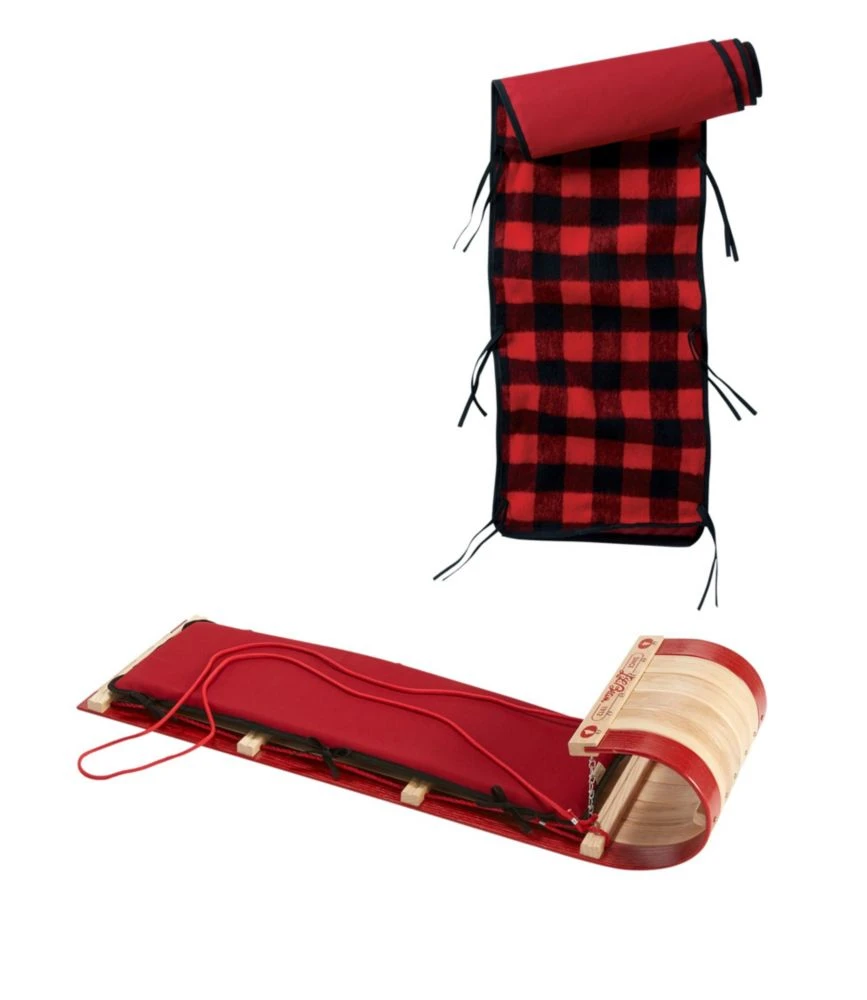 L.L.Bean Toboggan With Cushion And Buffalo Plaid Cushion Cover, Small