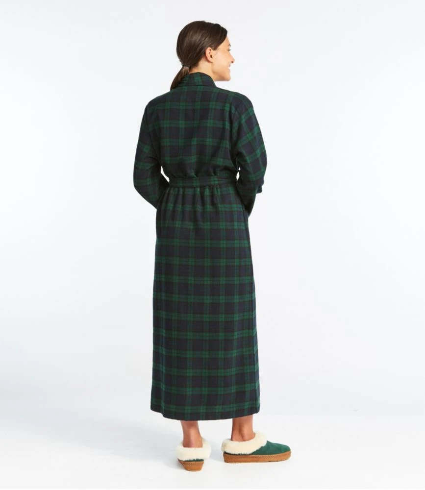 L.L.Bean Women's Scotch Plaid Flannel Robe - Image 3