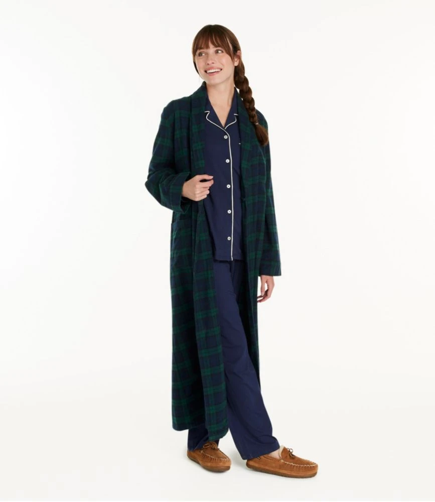 L.L.Bean Women's Scotch Plaid Flannel Robe - Image 4