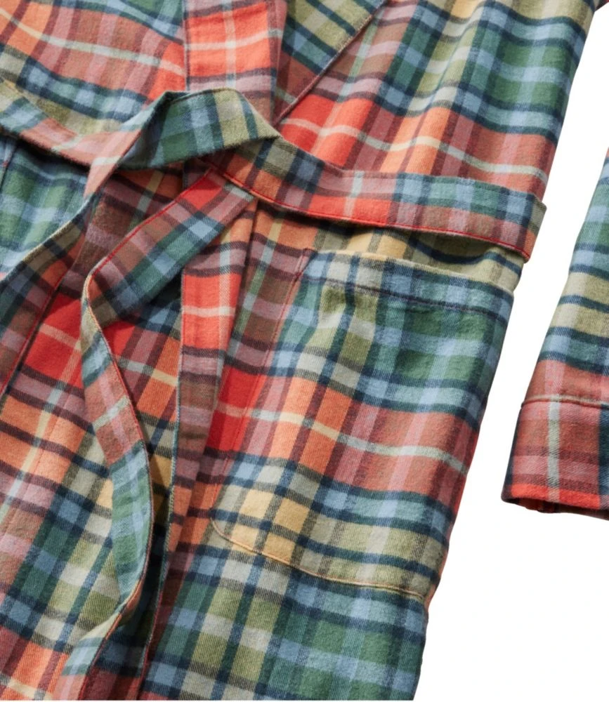 L.L.Bean Women's Scotch Plaid Flannel Robe - Image 5