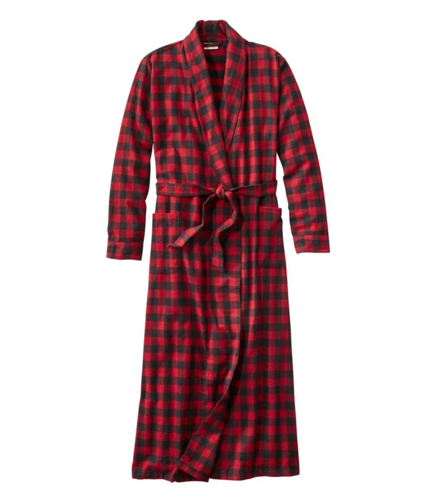 L.L.Bean Women's Scotch Plaid Flannel Robe
