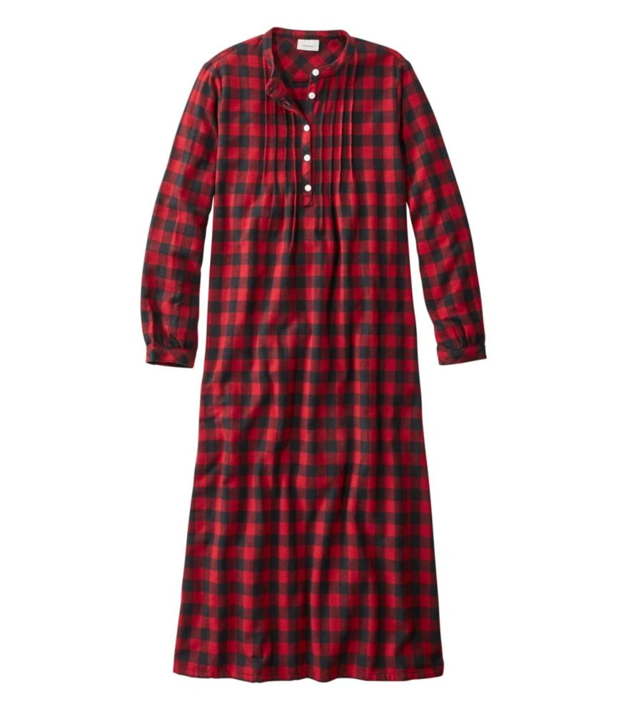 L.L.Bean Women's Scotch Plaid Flannel Nightgown