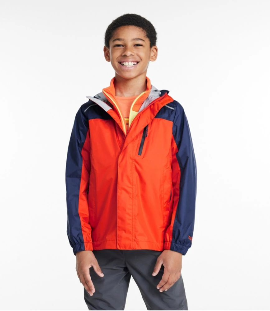L.L.Bean Kids' Trail Model Rain Jacket, Colorblock - Image 2