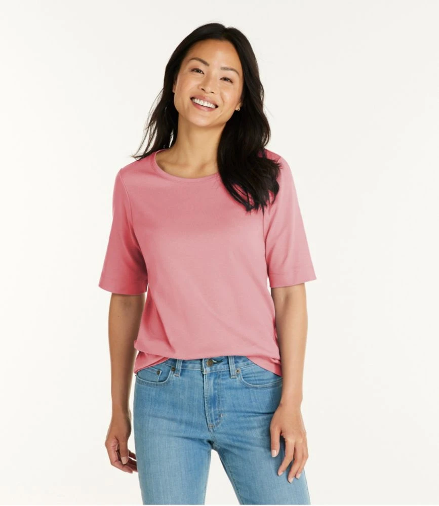 Women's L.L.Bean Jewelneck Tee, Elbow-Sleeve - Image 2