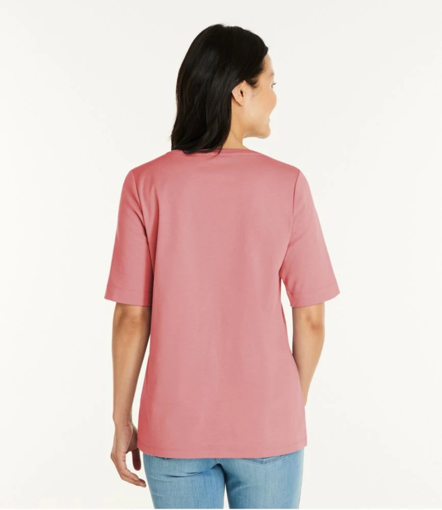 Women's L.L.Bean Jewelneck Tee, Elbow-Sleeve - Image 3