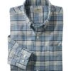 L.L.Bean Men's Comfort Stretch Oxford Shirt, Slightly Fitted Untucked Fit, Plaid