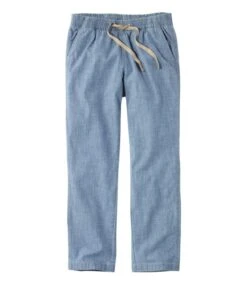 L.L.Bean Women's Lakewashed Pull-On Chinos, Chambray Ankle Pants