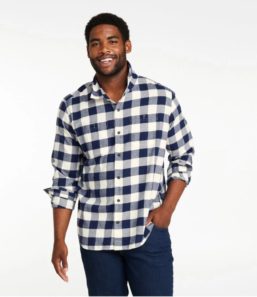 L.L.Bean Men's Wicked Soft Flannel Shirt, Slightly Fitted Untucked Fit - Image 4