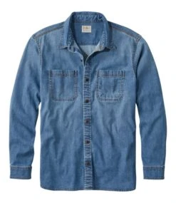 L.L.Bean Men's BeanFlex® Denim Shirt, Traditional Untucked Fit