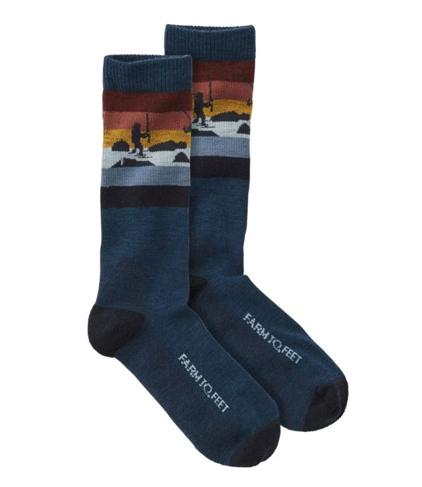 L.L.Bean Adults' Farm To Feet Saco Crew Socks, Light Cushion