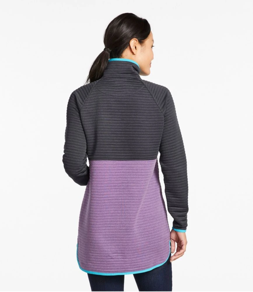 L.L.Bean Women's Airlight Knit Asymmetrical Quarter-Zip Tunic, Colorblock - Image 3