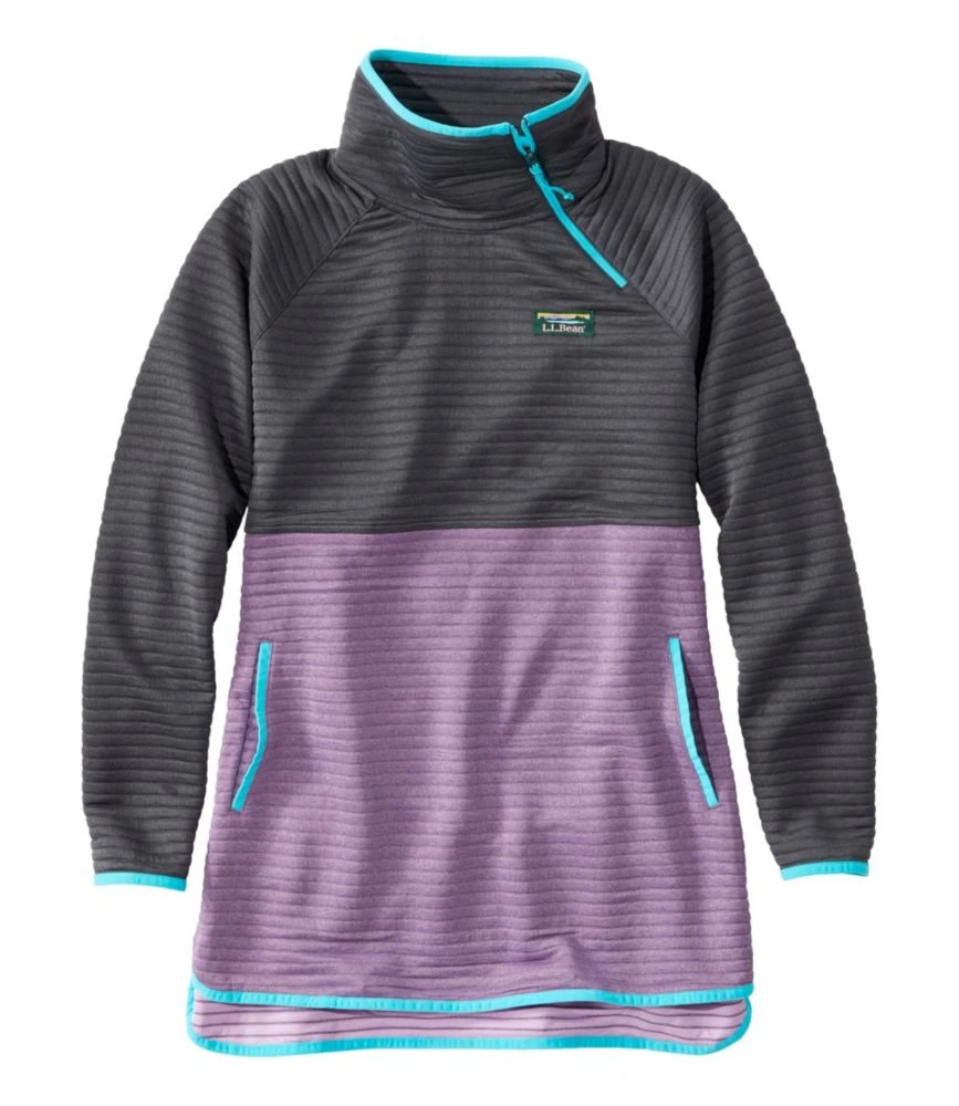 L.L.Bean Women's Airlight Knit Asymmetrical Quarter-Zip Tunic, Colorblock
