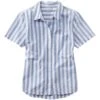 L.L.Bean Women's Organic Classic Cotton Shirt, Stripe, Short-Sleeve