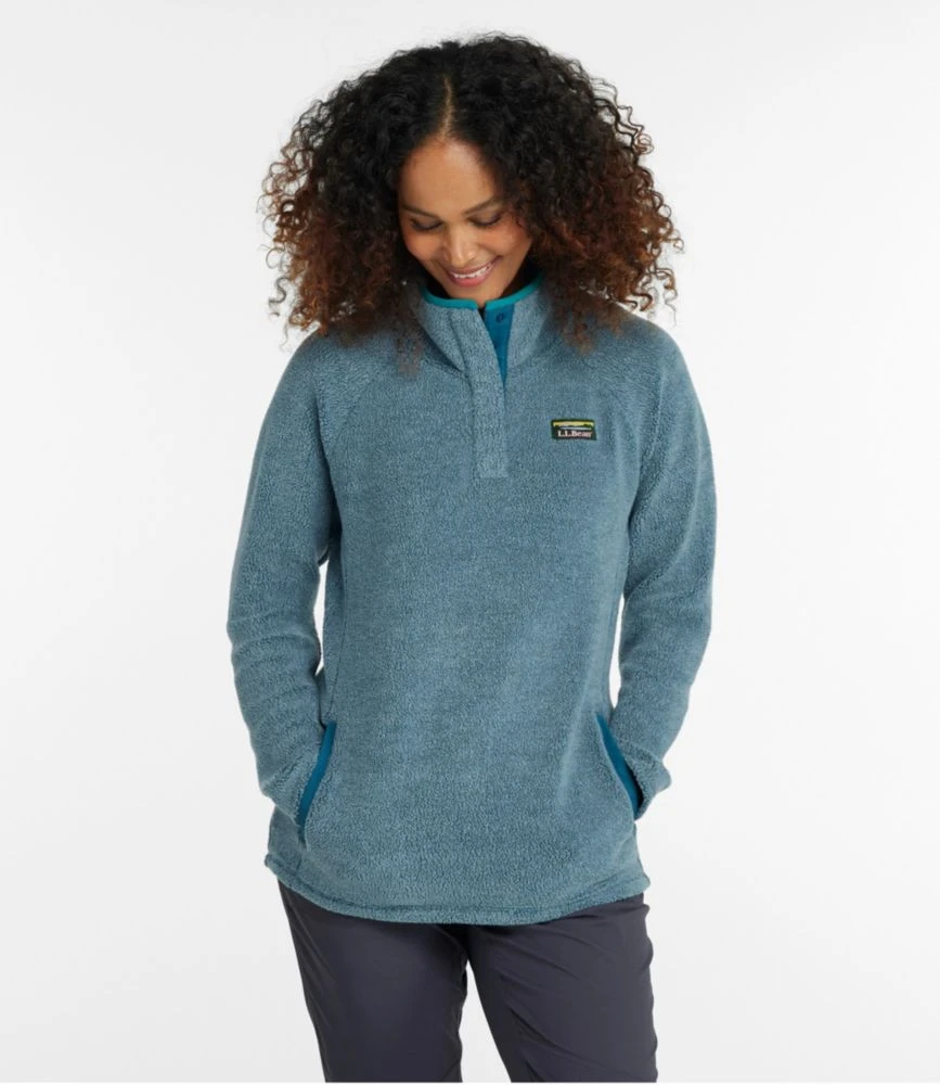L.L.Bean Women's Tumbled Sherpa, Quarter-Snap - Image 2