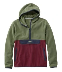 L.L.Bean Men's Trail Fleece, Half-Zip Hooded Colorblock
