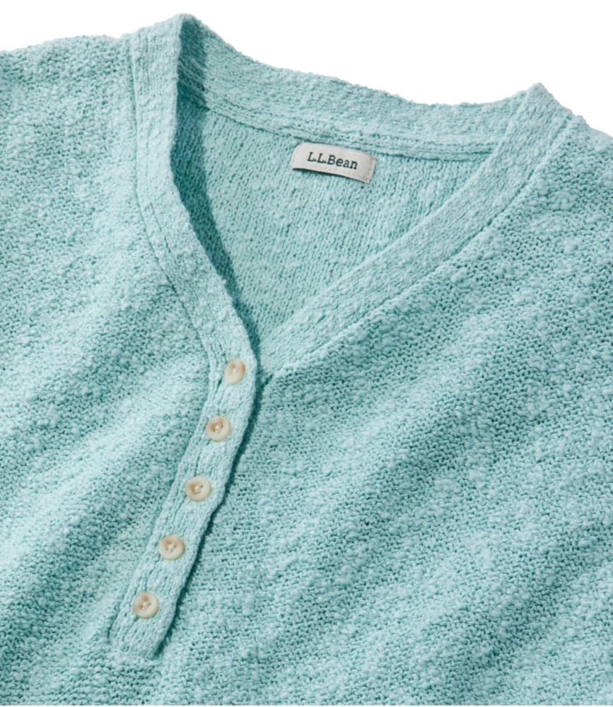 L.L.Bean Women's Midweight Cotton Slub Sweater, Henley Short-Sleeve - Image 4