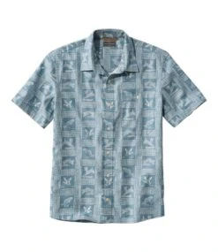 L.L.Bean Men's Signature Woven Cotton Shirt, Short-Sleeve, Slim Fit