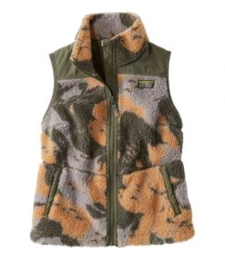 L.L.Bean Women's Bean's Sherpa Fleece Vest, Camo