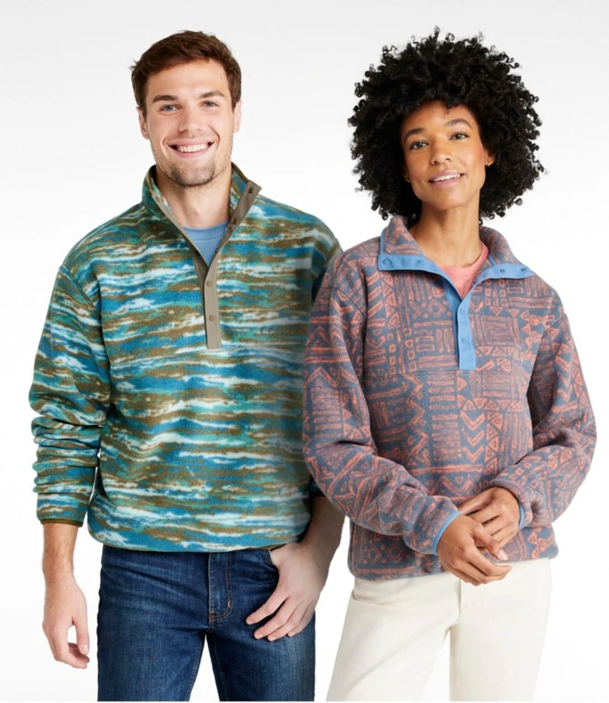 L.L.Bean Adults' Bean's Classic Fleece Pullover, Print - Image 2